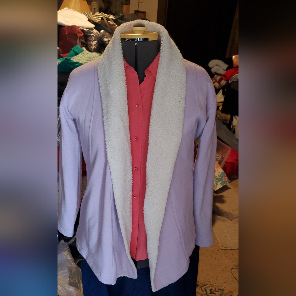 Eddie Bauer sweater pretty violet and cream s - xs